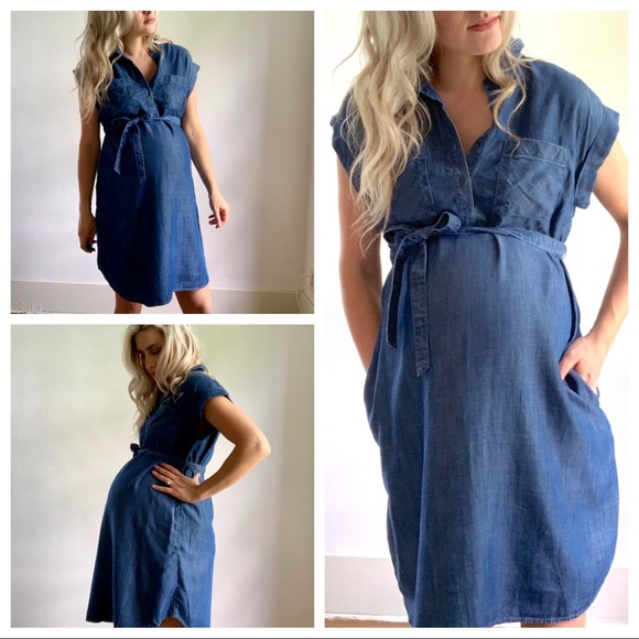 Gap Dresses Gap Maternity Soft Chambray Denim Blue Dress New Poshmark